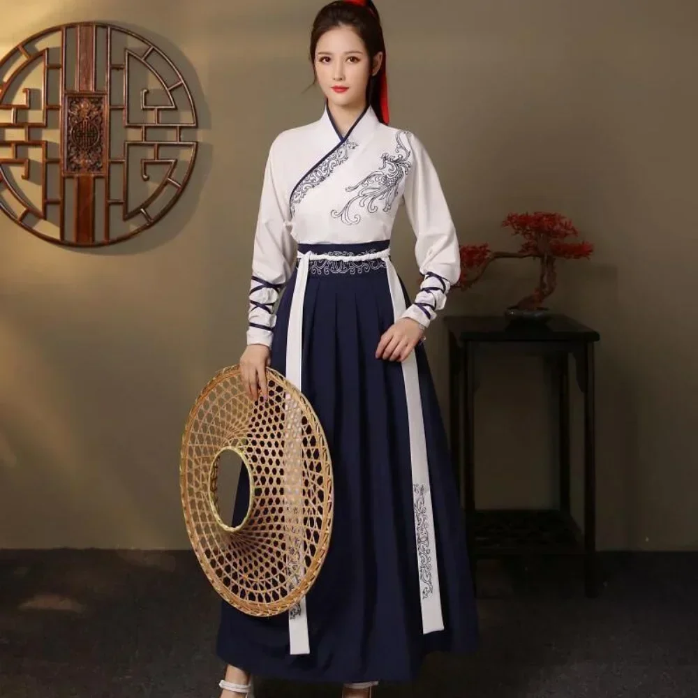 Men Fashion Vintage - Modern Hanfu Kadın Üst Etek 2