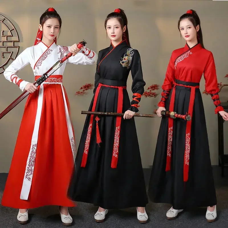 Men Fashion Vintage - Modern Hanfu Kadın Üst Etek 2