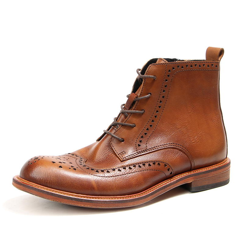 Men Fashion Vintage - Vintage Erkek Ayak Bileği Chelsea Çizmeler