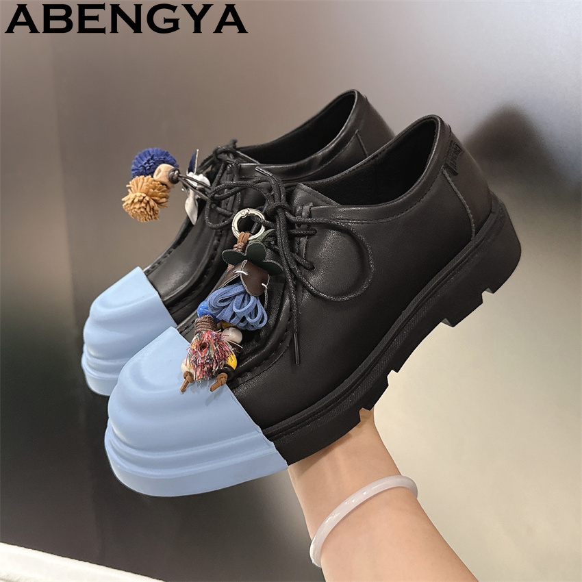 Men'S Fashion Loafers Shoes - Çok Renkli Hakiki Deri Bağcıklı Loafer