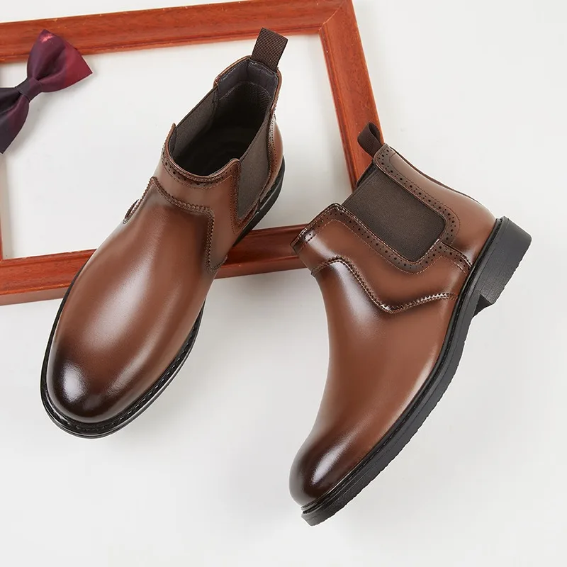 Men Fashion Vintage - Vintage Erkek Deri Oxford Botları Lüks