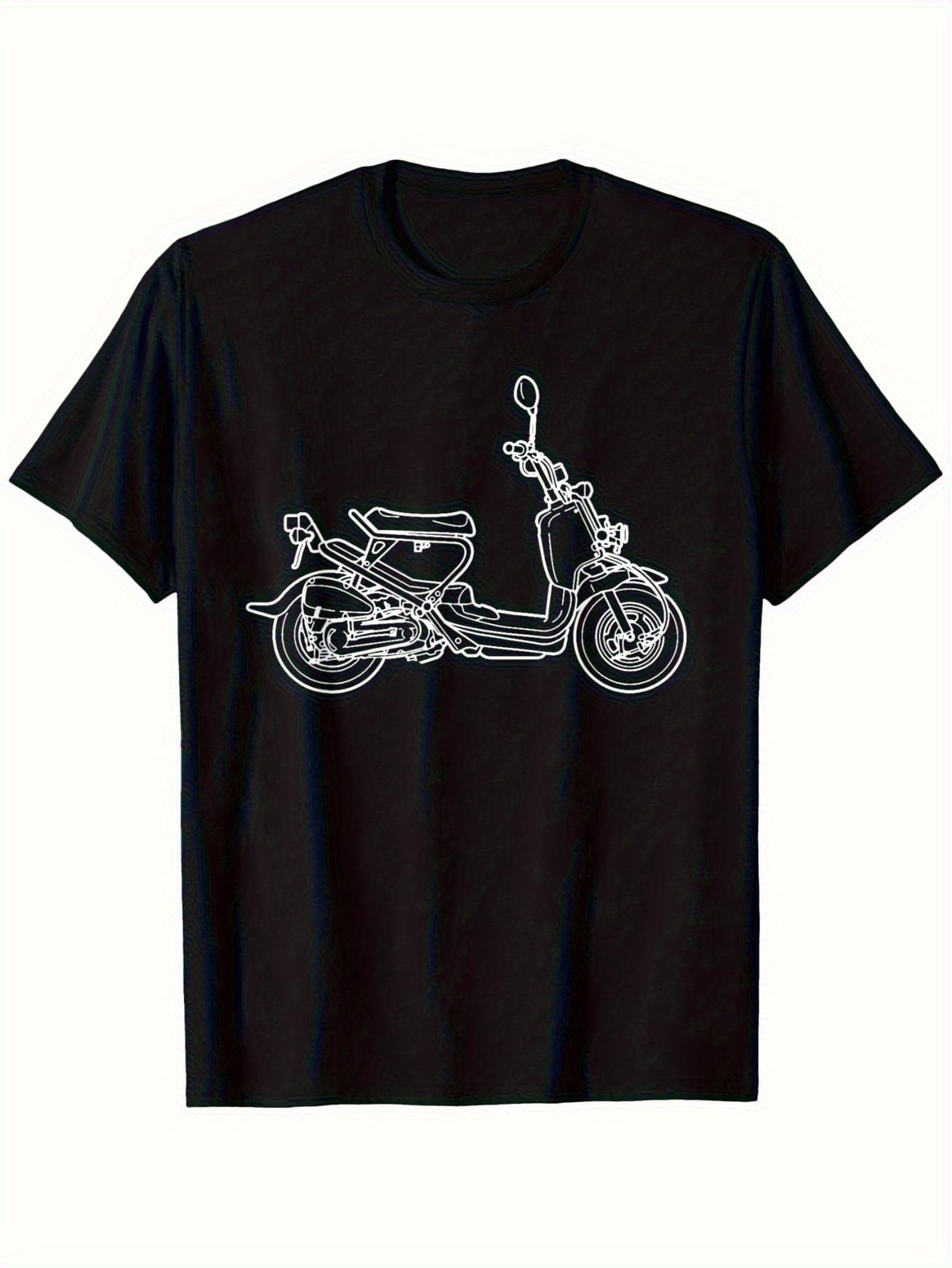 Mens Fashion In The 50S - Erkek Vintage Piaggio Motosiklet Tişörtü -