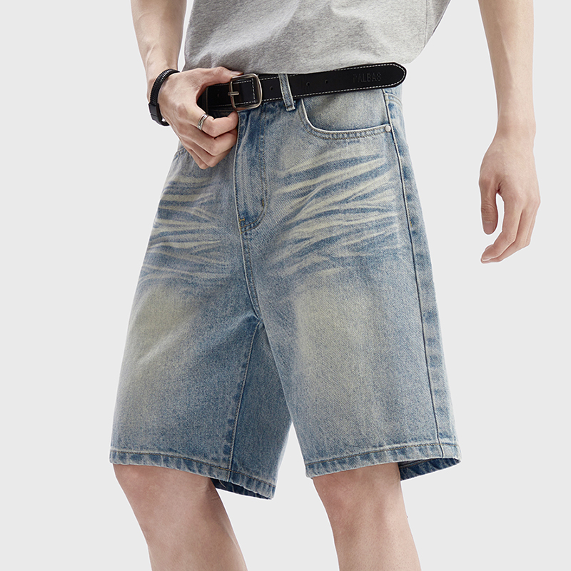 Jeans Pants Fashion Men - Vintage Yıkanmış Kot Şort erkek Gevşek