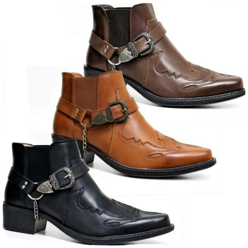 Men Fashion Vintage - 2026 Moda Erkek Vintage Kovboy Botları