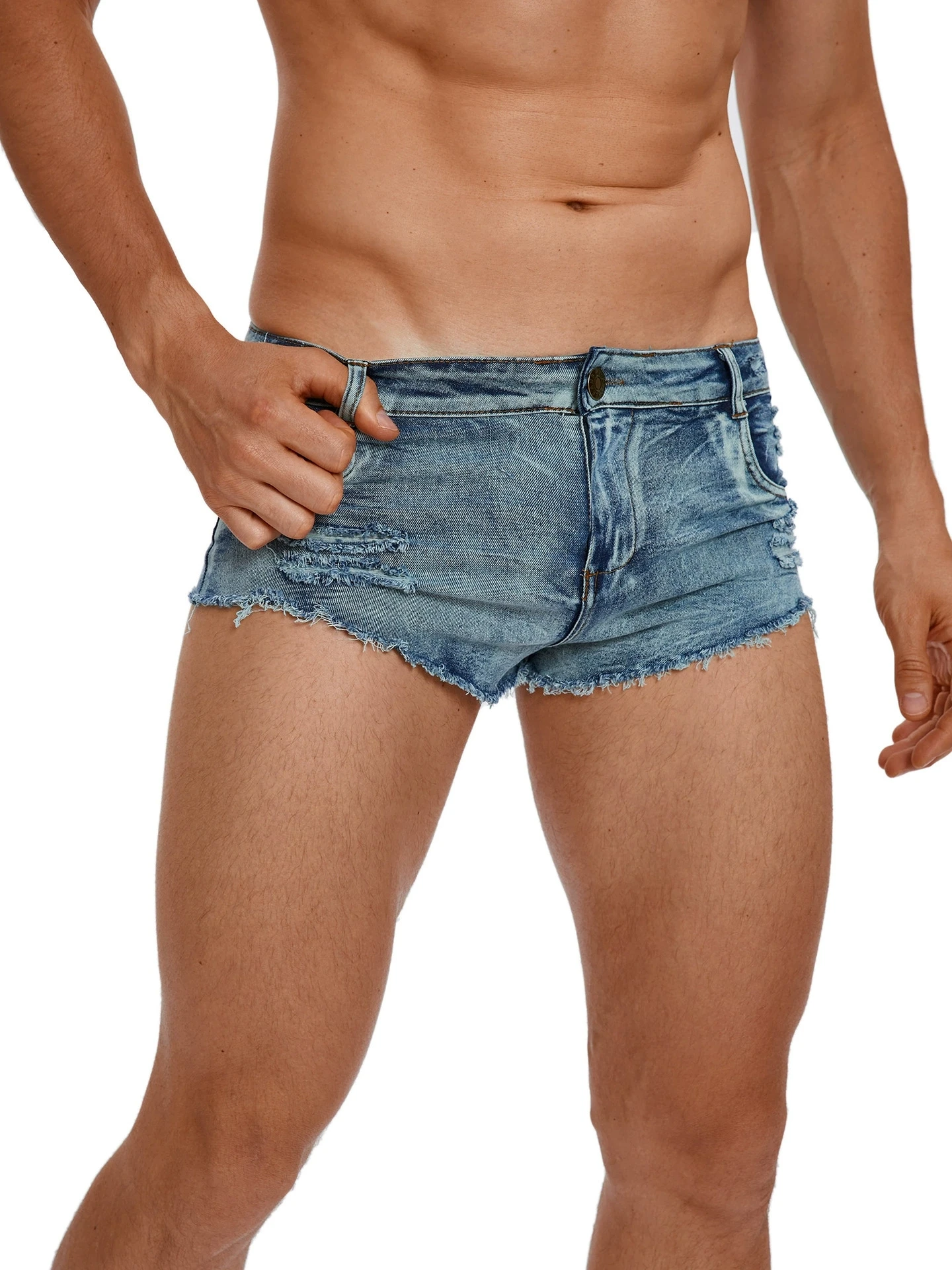 Jeans Pants Fashion Men - Erkek Düşük Bel Kot Şort Moda