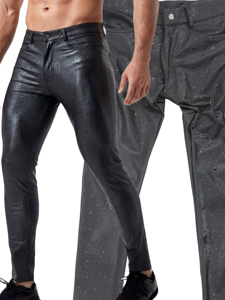 Jeans Pants Fashion Men - 3D Su Damlası Baskı Elastik PU