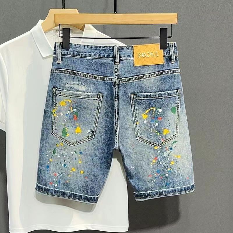 Erkek Kısa Kot Pantolon Graffi - Jeans Pants Fashion Men incelemesi ve fiyatı
