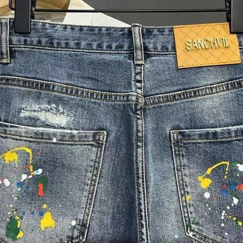 Erkek Kısa Kot Pantolon Graffi - Jeans Pants Fashion Men incelemesi ve fiyatı