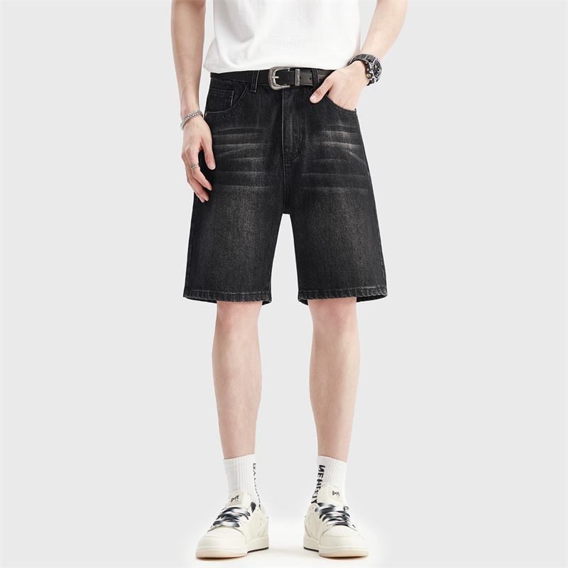 Yaz Ince Siyah Kot Şort erkek  - Jeans Pants Fashion Men incelemesi ve fiyatı