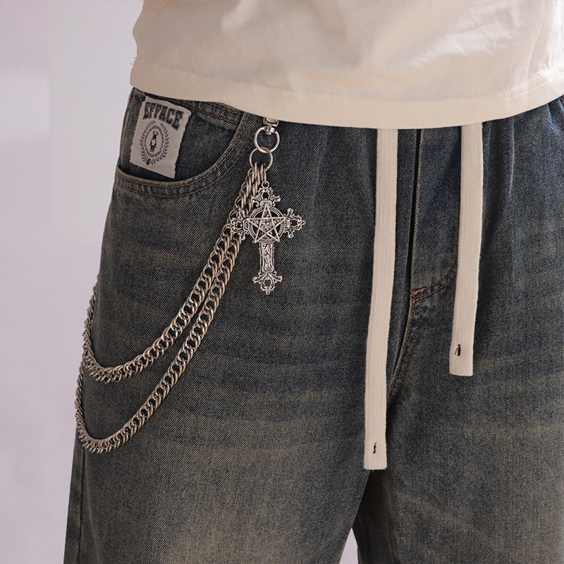 Moda Punk Metal Pantolon Zinci - Jeans Pants Fashion Men incelemesi ve fiyatı