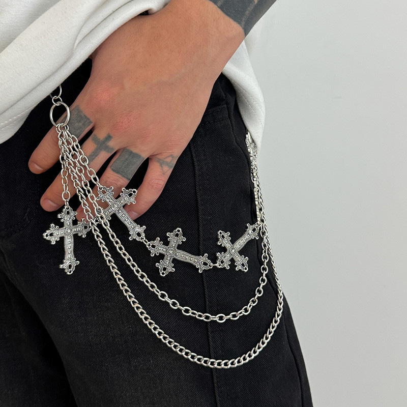 Moda Punk Metal Pantolon Zinci - Jeans Pants Fashion Men incelemesi ve fiyatı