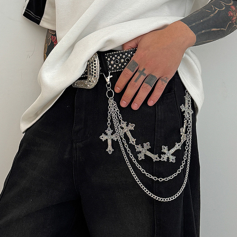 Moda Punk Metal Pantolon Zinci - Jeans Pants Fashion Men incelemesi ve fiyatı